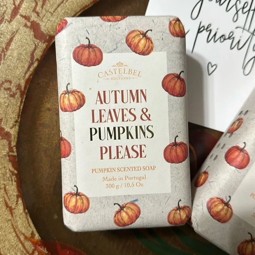 CASTELBEL LIMITED EDITION Autumn Leaves & Pumpkins Please Scented Soap Bars 2pk